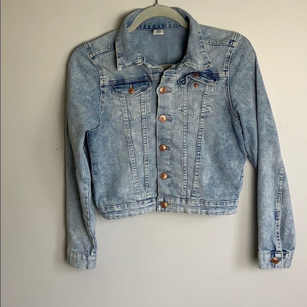 Stone wash denim jacket